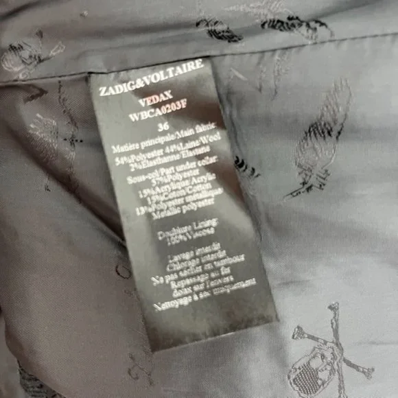 Zadig & Voltaire Viva Bis Eagles Jacket Studded Blazer Phoenix - Picture 12 of 14